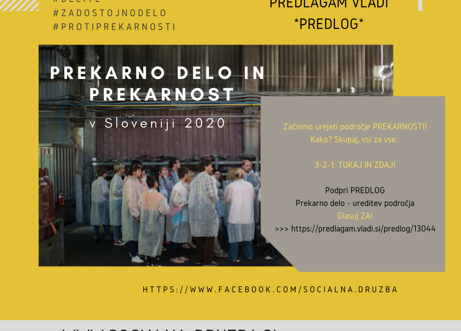 Predlog vladi: Prekarno delo – ureditev področja
