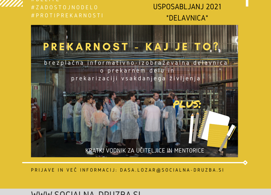 Prekarnost – kaj je to? Izobraževanje za učiteljice in učenke